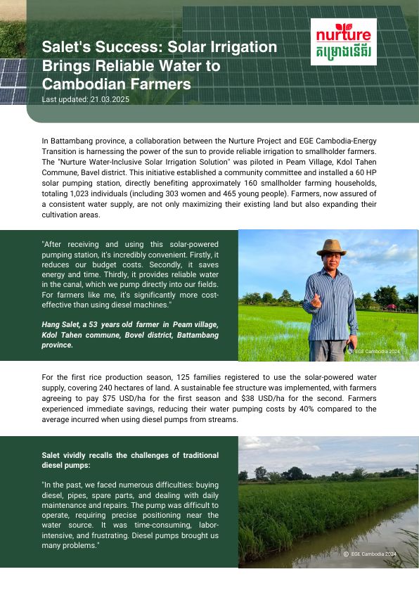 Cover – EGE Success Story: Salet's Solar Irrigation