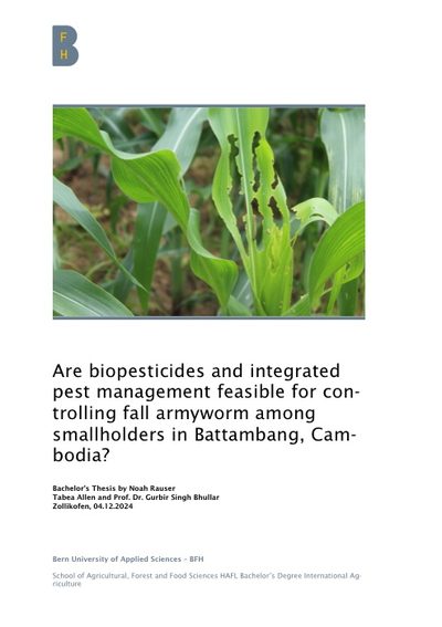 Cover – Are biopesticides and integrated pest management feasible for controlling fall armyworm among smallholders in Battambang, Cambodia?